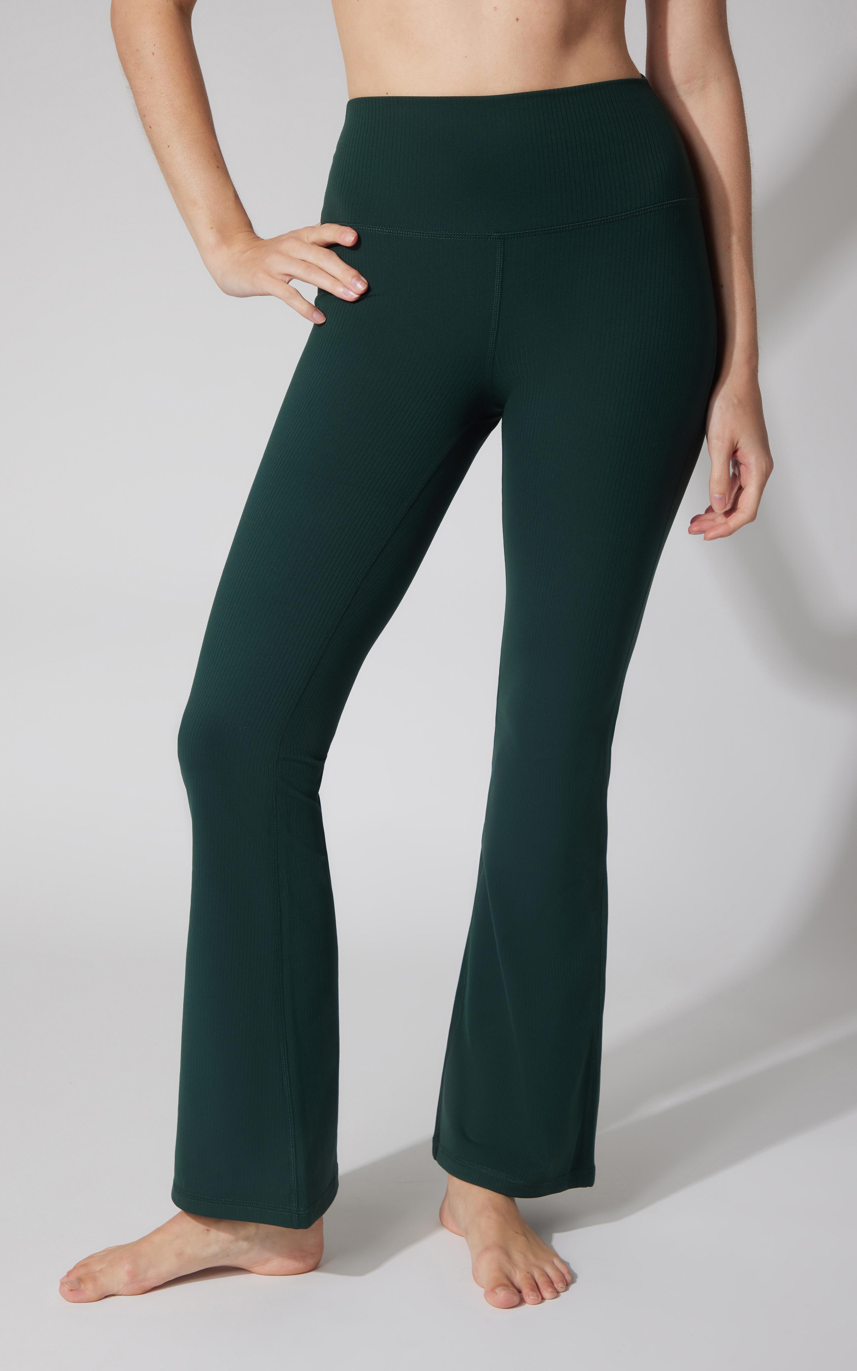 90 Degree by Reflex Felix Ribbed Elastic Free Waist 7/8 Flare Leg Pant, official product photo