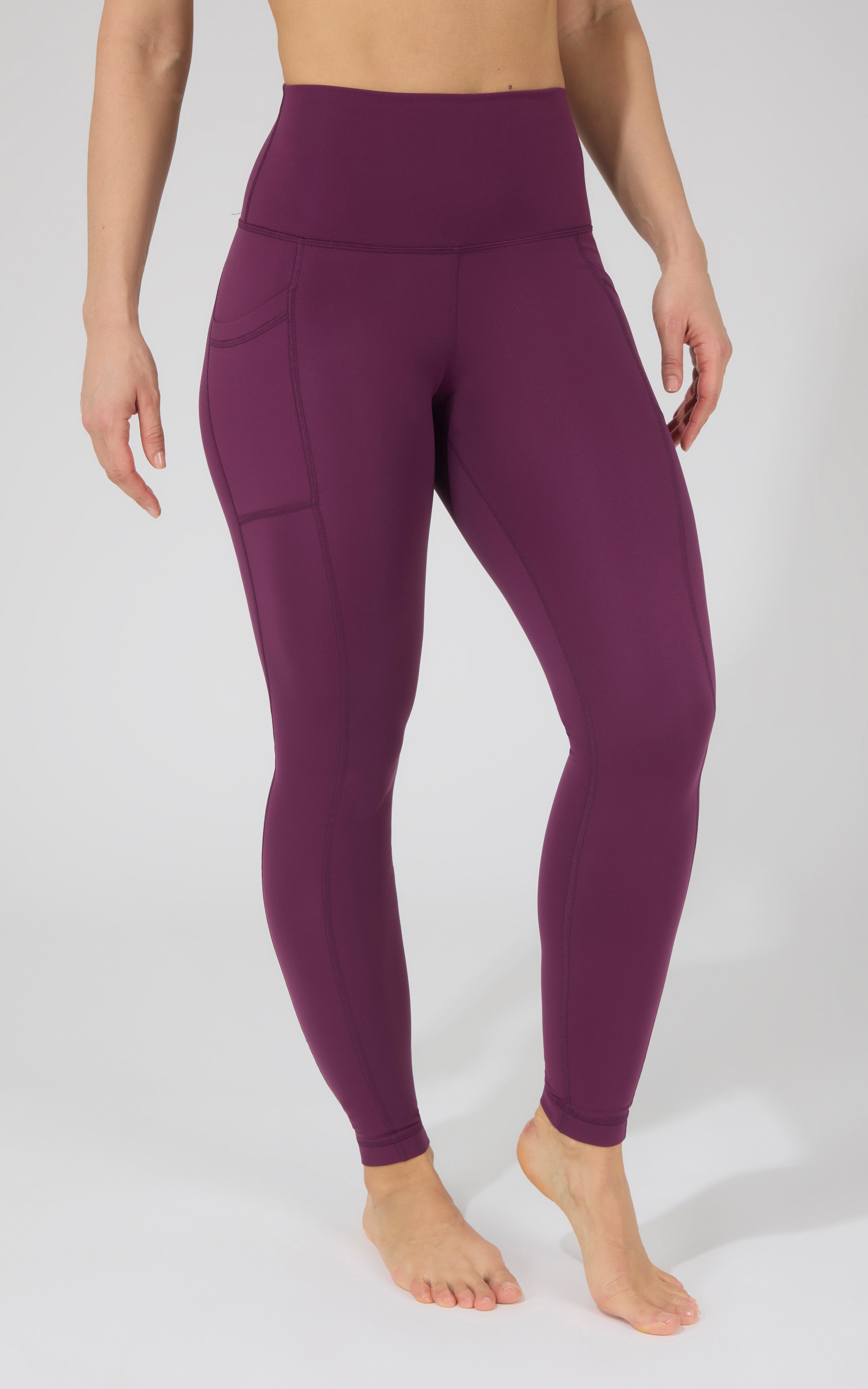 90 Degree by Reflex Cold Gear High Waist Fleece Lined Legging with Side Pockets, official product photo